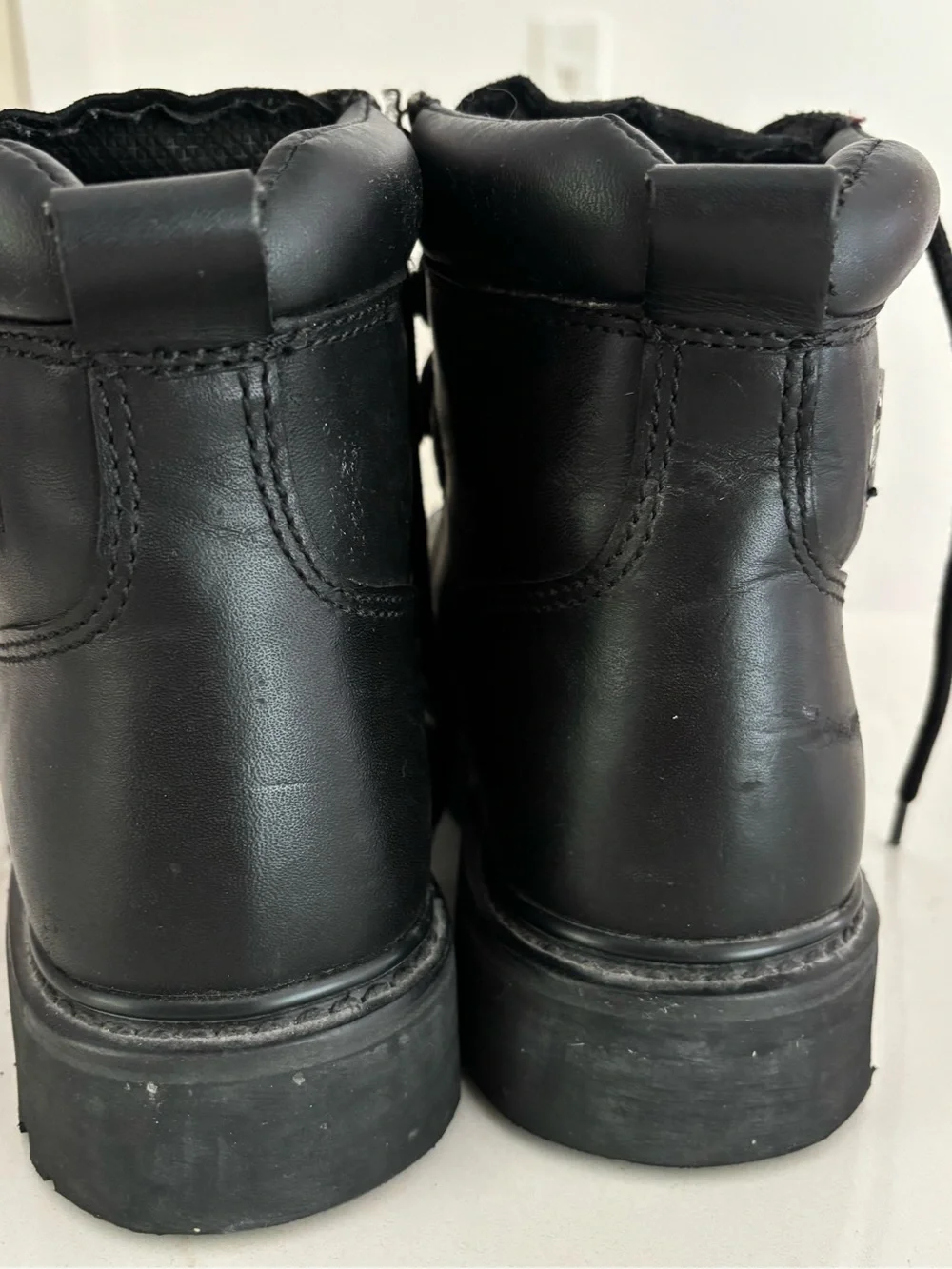 Harley-Davidson Black Leather Lace-Up Motorcycle Boots with Metal Eyelets